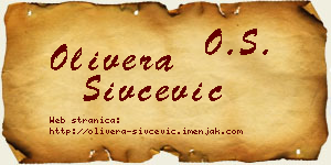 Olivera Sivčević vizit kartica